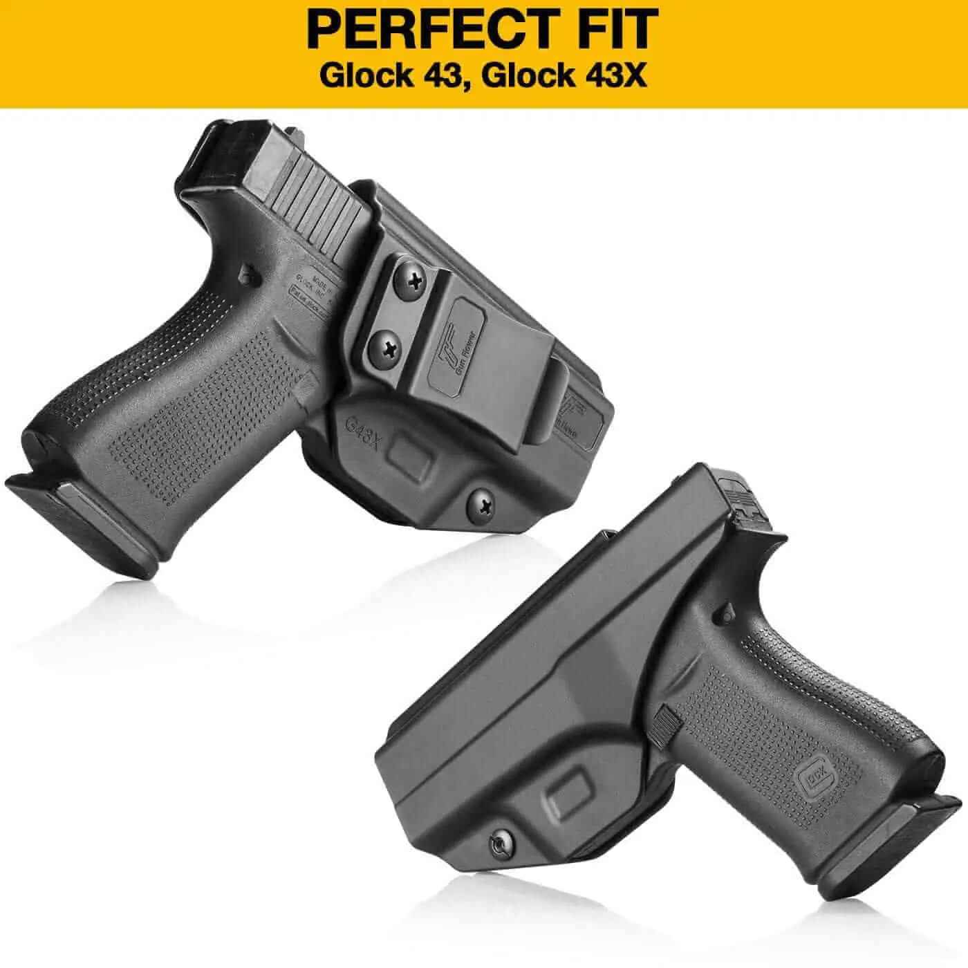 Glock 43/43X IWB Holster - Adjustable Cant & Retention, Secure Fit for Men/Women - Gunflowerholsters
