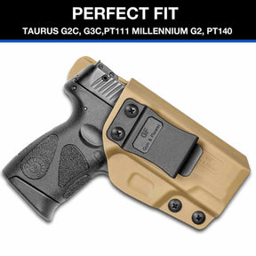 Taurus G2C/G3C/ Taurus Millennium G2 PT111/PT140 Polymer IWB Holster in Tan | Gun & Flower - Polymerholster