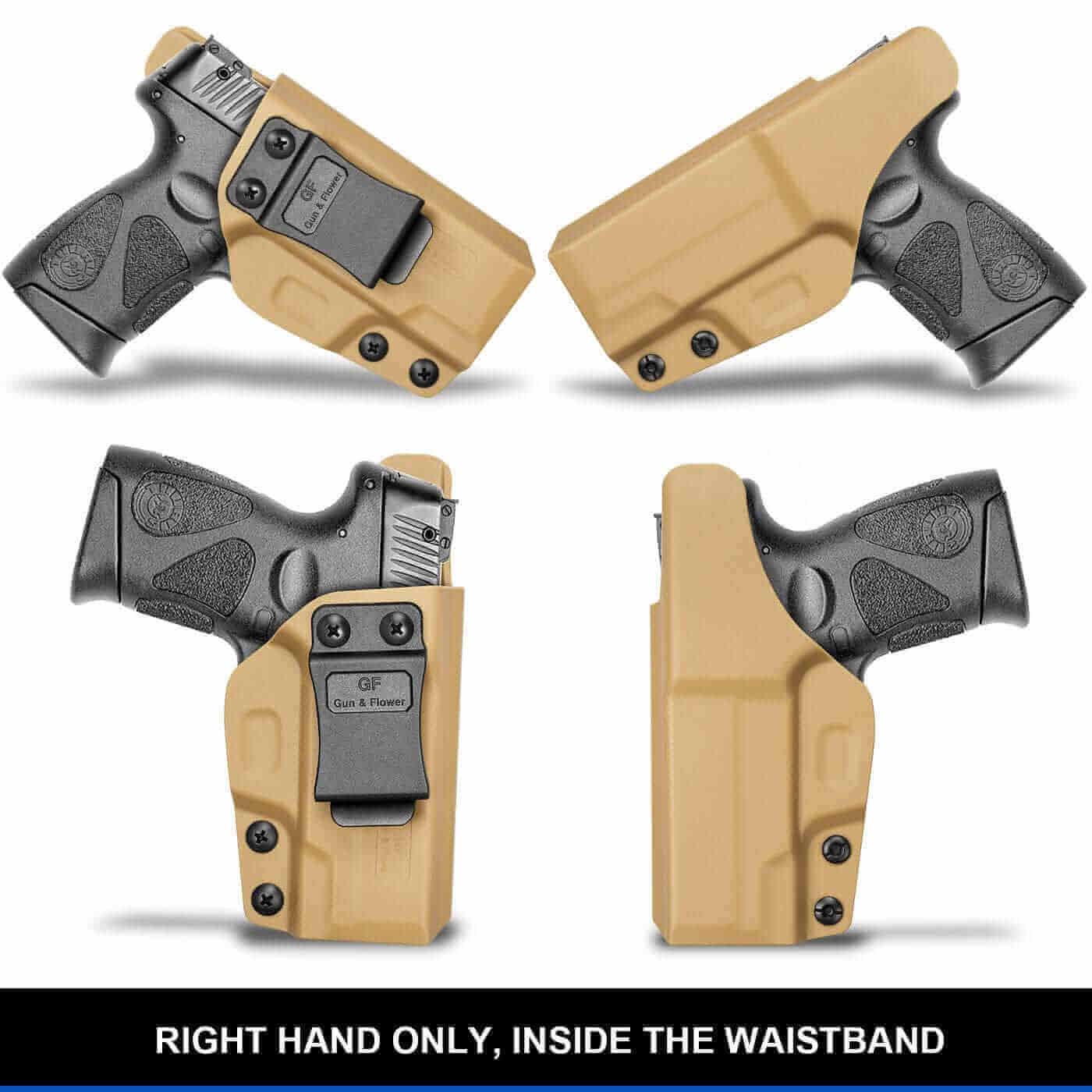 Taurus G2C/G3C/ Taurus Millennium G2 PT111/PT140 Polymer IWB Holster in Tan | Gun & Flower - Polymerholster