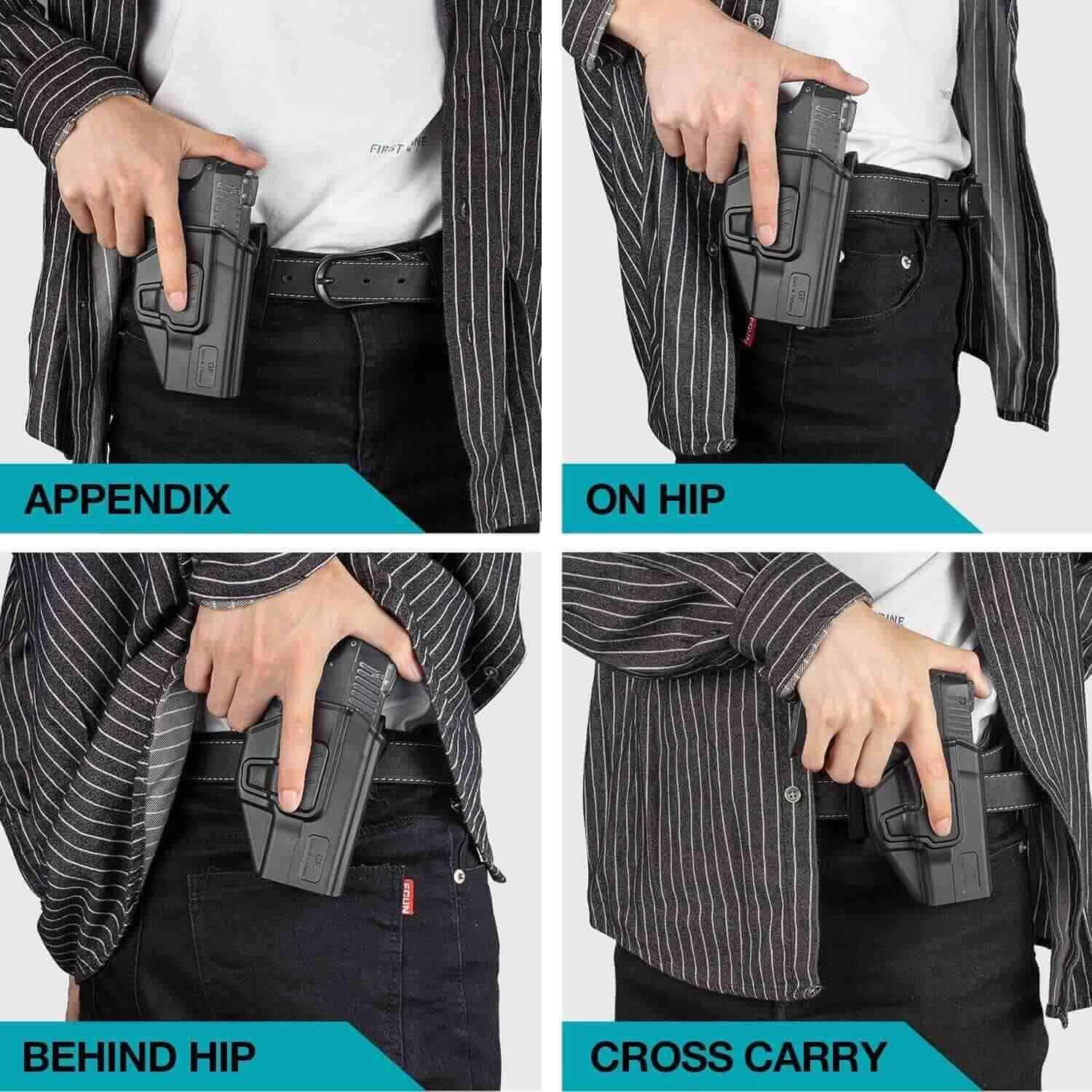 Gun&Flower OWB Holster for CZ P-10 C/ CZ P-10 S,Level II retention system,Right Hand