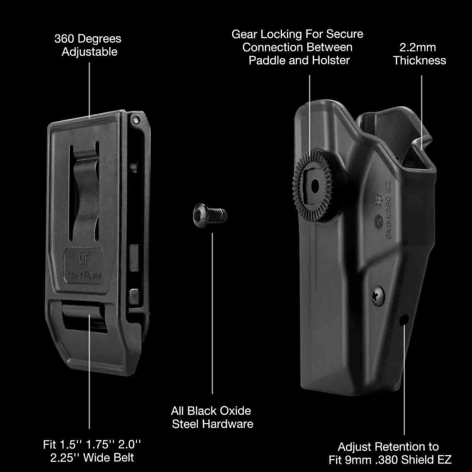 M&P Shield EZ OWB Holster for S&W M&P 9mm | 380 Shield EZ Holsters With Belt Clip | Gun & Flower - Polymerholster