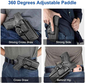 Glock 43/43X Polymer OWB Holster Adjustable Belt Clip| Gun & Flower