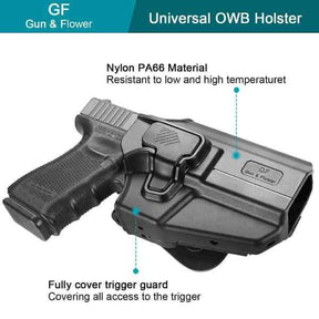 Universal OWB Paddle Holster Level II with Index Finger Release & Optics Cut, Left/Right-Handed