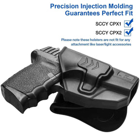 SCCY CPX1/CPX2 with No Rail Polymer OWB Paddle Holster