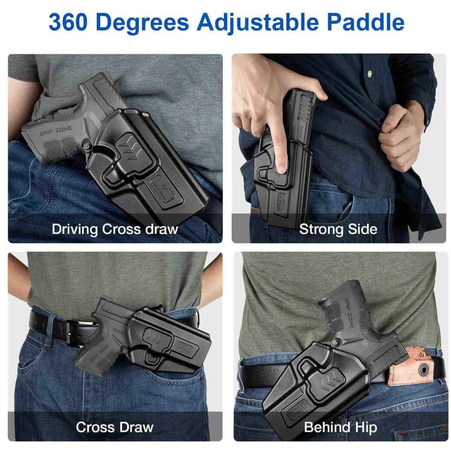 SCCY CPX1/CPX2 with No Rail Polymer OWB Paddle Holster