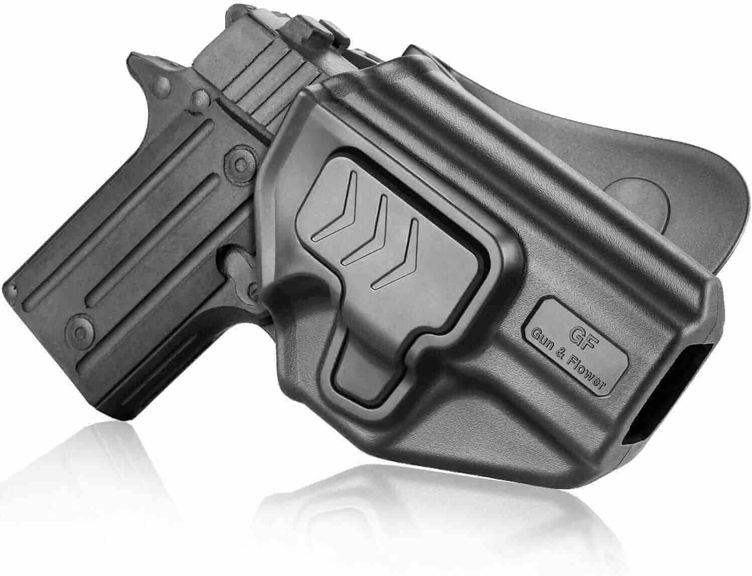 Sig Sauer P238 Polymer Open Carry OWB Paddle Holster Level II Retention Index finger release Trigger Guard | Gun & Flower - Polymerholster