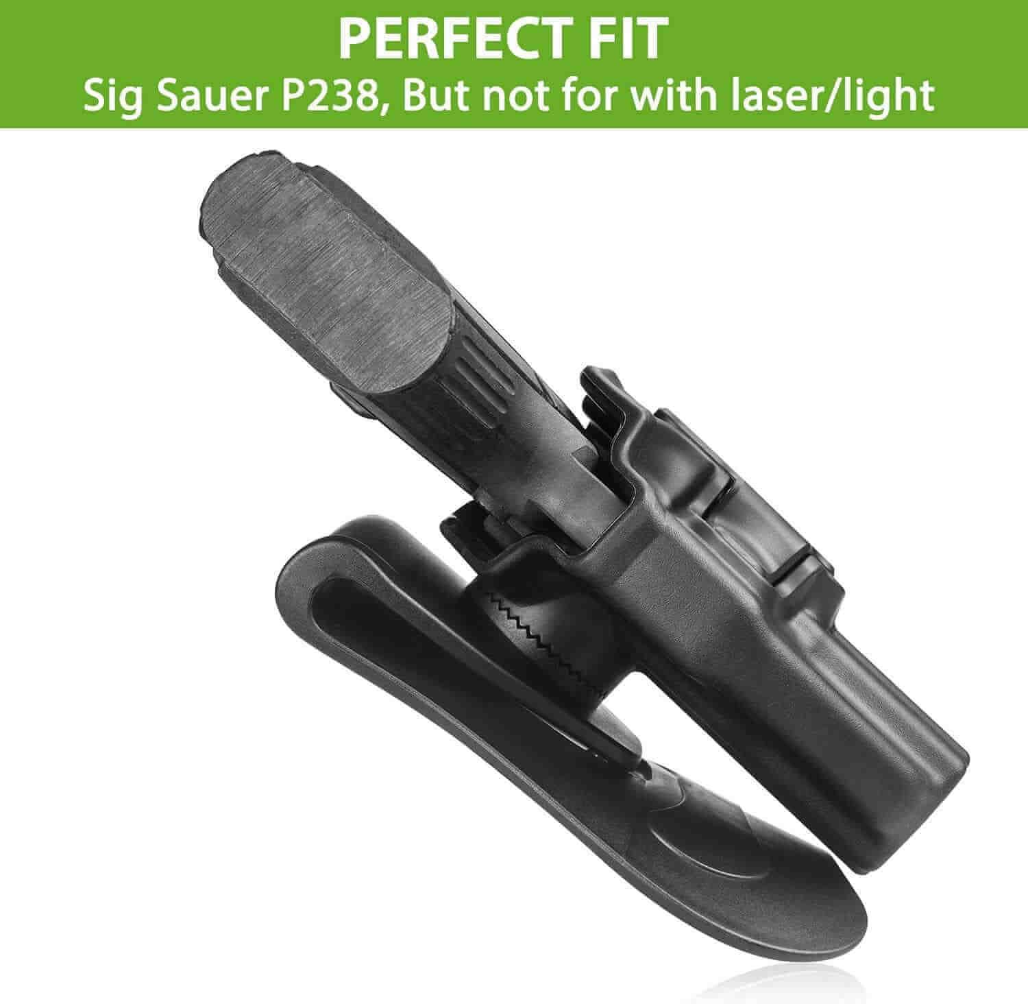 Sig Sauer P238 Polymer Open Carry OWB Paddle Holster Level II Retention Index finger release Trigger Guard | Gun & Flower - Polymerholster