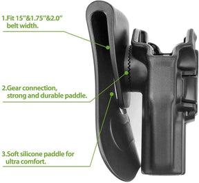 Sig Sauer P238 Polymer Open Carry OWB Paddle Holster Level II Retention Index finger release Trigger Guard | Gun & Flower - Polymerholster