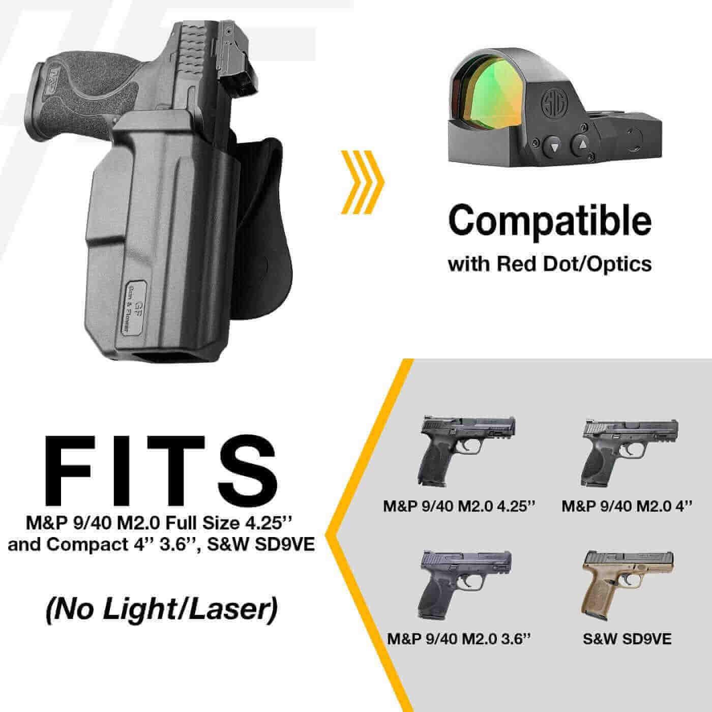 Smith and Wesson M&P 9/ SD9 VE Thumb Release Polymer OWB Paddle Holster | Gun & Flower - Polymerholster