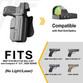 Smith and Wesson M&P 9/ SD9 VE Thumb Release Polymer OWB Paddle Holster | Gun & Flower - Polymerholster