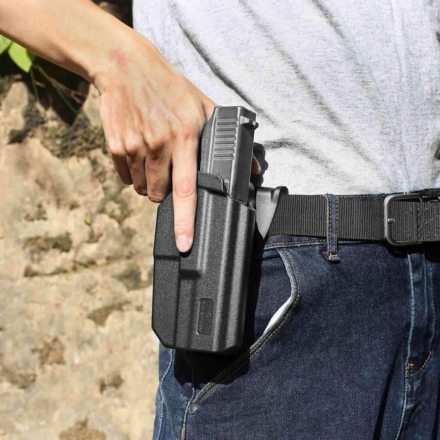 Smith and Wesson M&P 9/ SD9 VE Thumb Release Polymer OWB Paddle Holster | Gun & Flower