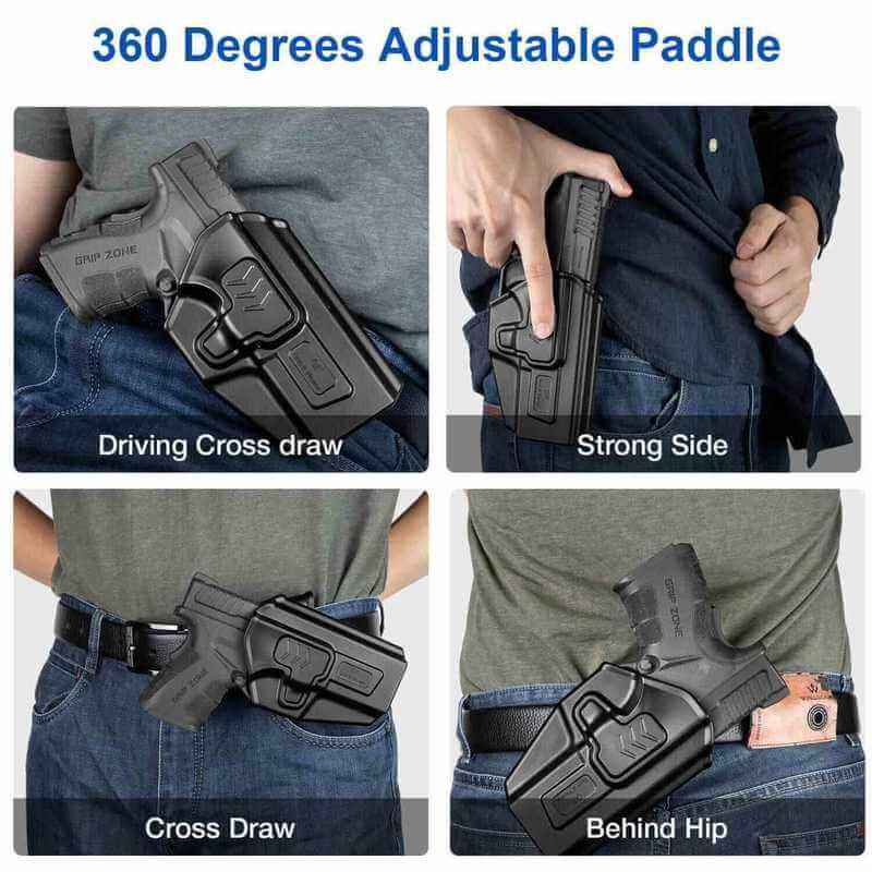 Springfield XD Level II Retention OWB Paddle Holster for 9mm/.40/.45ACP | Secure & Adjustable