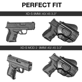 Springfield Armory XD-S 3.3" Barrel Polymer Level II Index Finger Release OWB Open Carry Paddle Holster Fully Trigger Guard Open Muzzle | Gun & Flower - Polymerholster