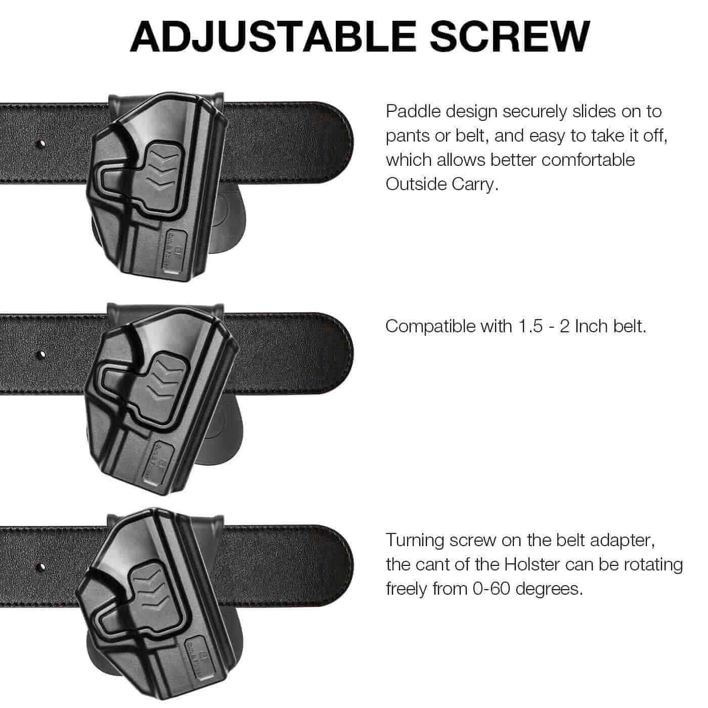 Springfield Armory XD-S 3.3" Barrel Polymer Level II Index Finger Release OWB Open Carry Paddle Holster Fully Trigger Guard Open Muzzle | Gun & Flower