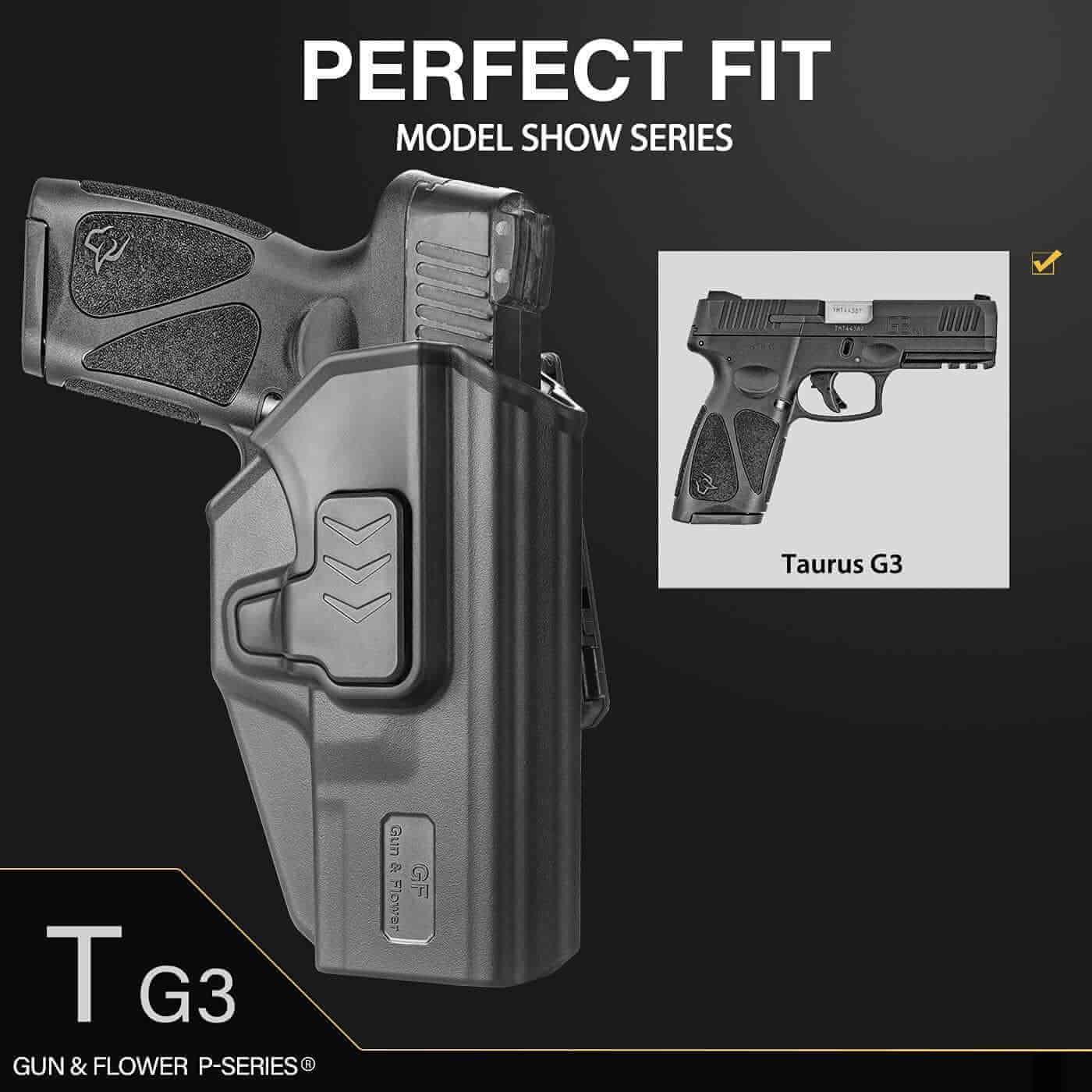 Taurus G3 OWB Polymer Holster with Belt Adapter Fit for Taurus G3 Pistol Level II Index Finger Release System | Gun & Flower - Polymerholster