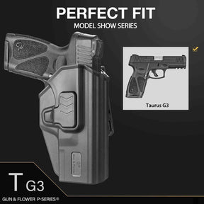 Taurus G3 OWB Polymer Holster with Belt Adapter Fit for Taurus G3 Pistol Level II Index Finger Release System | Gun & Flower - Polymerholster
