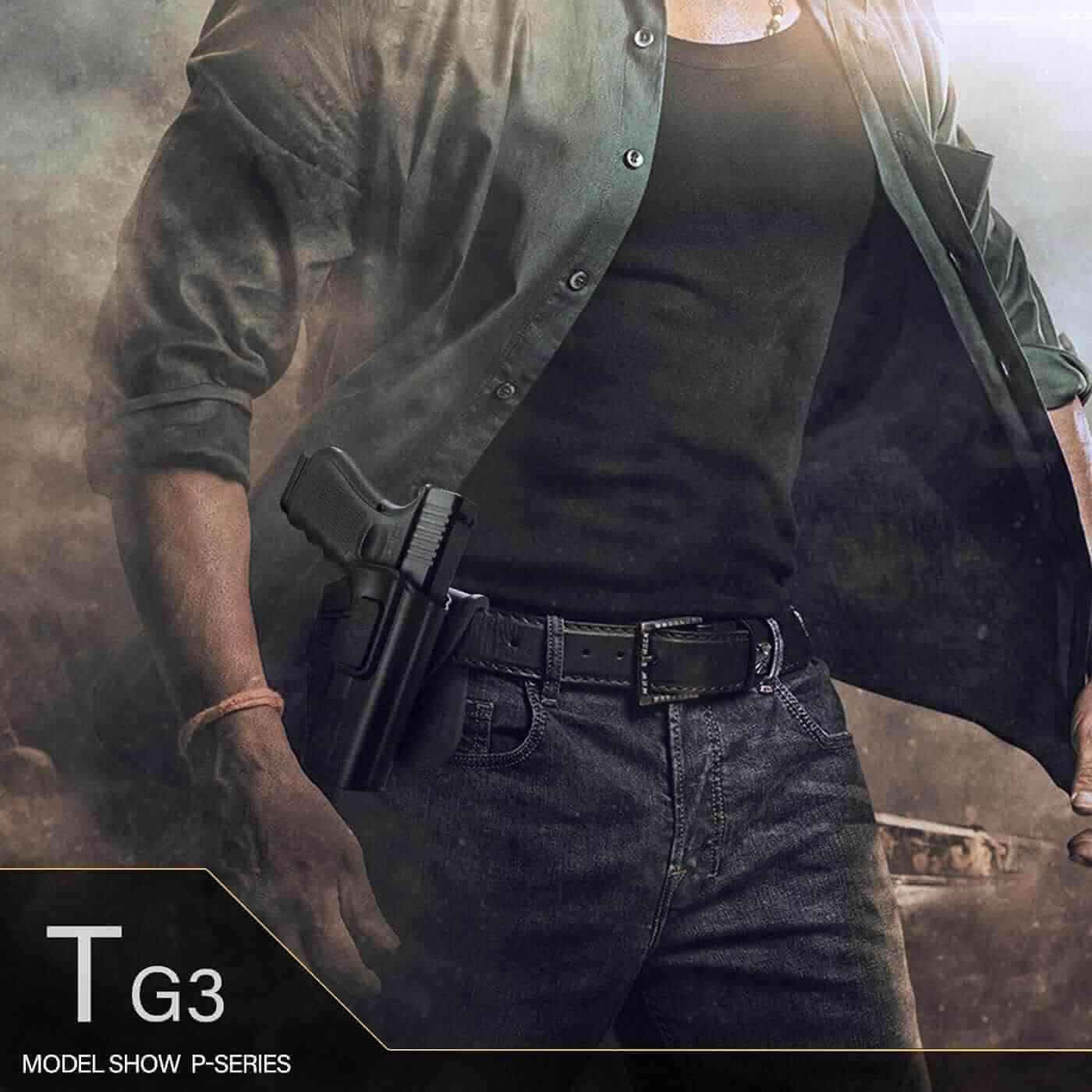 Taurus G3 OWB Polymer Holster with Belt Adapter Fit for Taurus G3 Pistol Level II Index Finger Release System | Gun & Flower