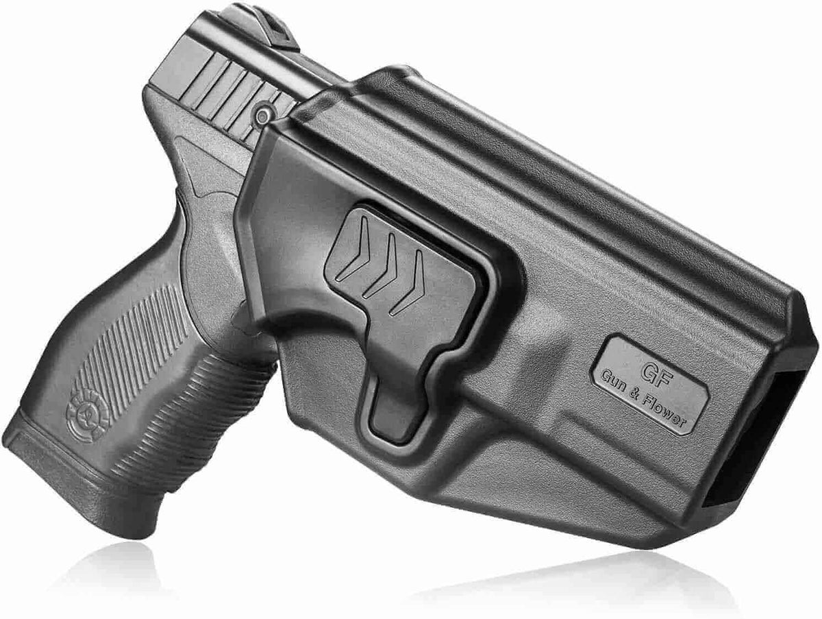 Taurus PT24/7 PT24-7 Polymer OWB Holster with Belt Adapter Level II Index Finger Release System 360 Adjustable Degrees | Gun & Flower