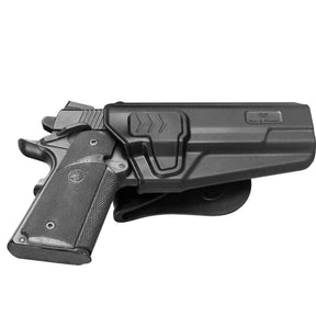 1911 Polymer OWB Paddle Holster, Index Finger Release, fit Colt/Elite Force/Kimber/ Springfield/RIA/S&W/Ruger/Taurus 1911, Right Hand| Gun & Flower - Polymerholster