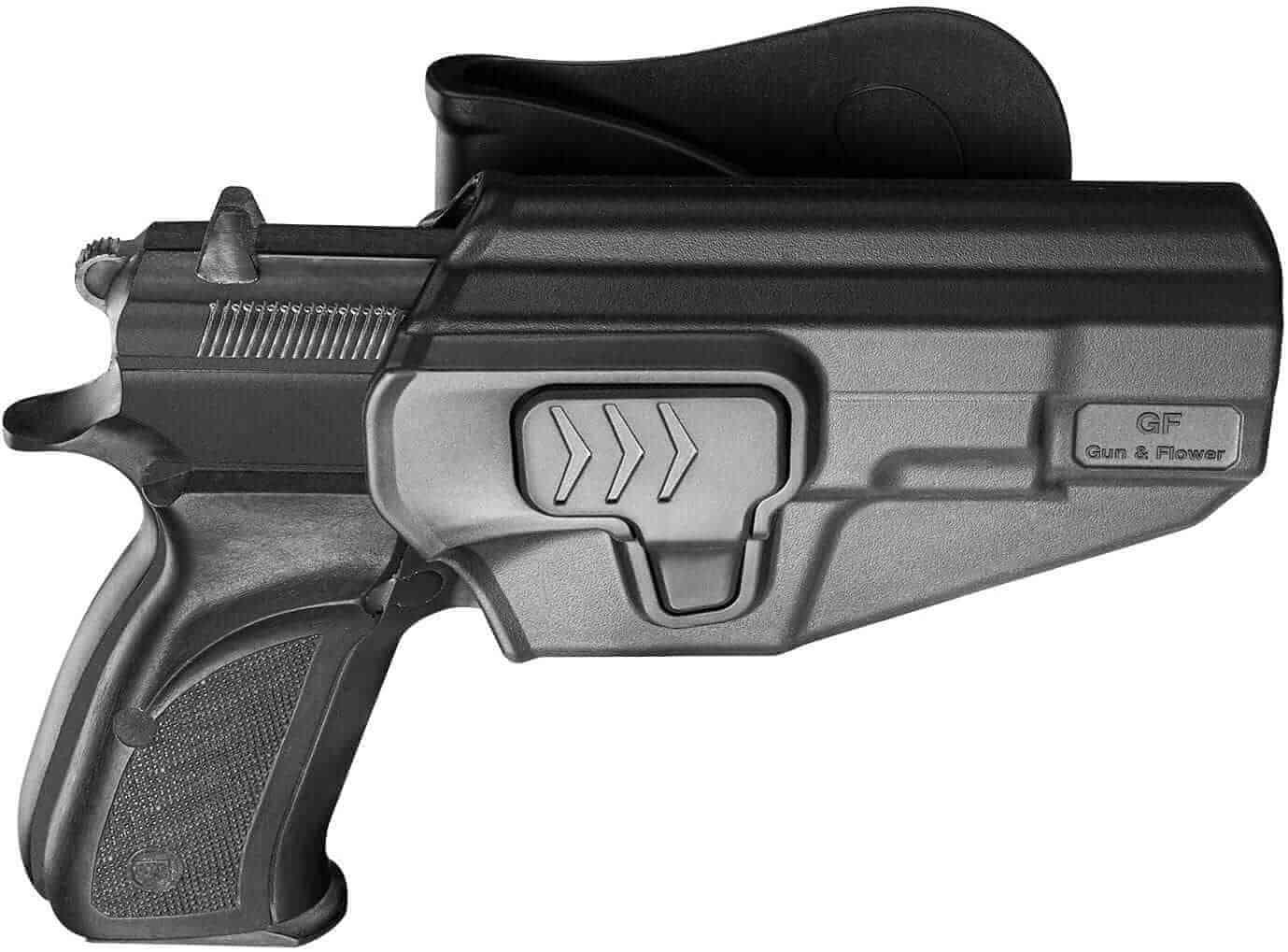 CZ 75B Polymer OWB Paddle Holster OWB Paddle Holster Fit CZ 75 B Only, Not for Other CZ Series. 360 Adjustable Degrees - Right Hand | Gun & Flower - Polymerholster