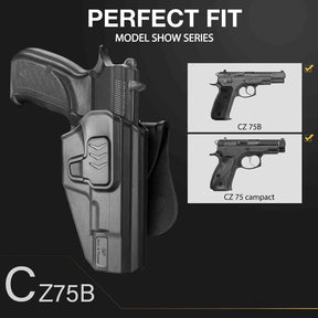 CZ 75B Polymer OWB Paddle Holster OWB Paddle Holster Fit CZ 75 B Only, Not for Other CZ Series. 360 Adjustable Degrees - Right Hand | Gun & Flower - Polymerholster