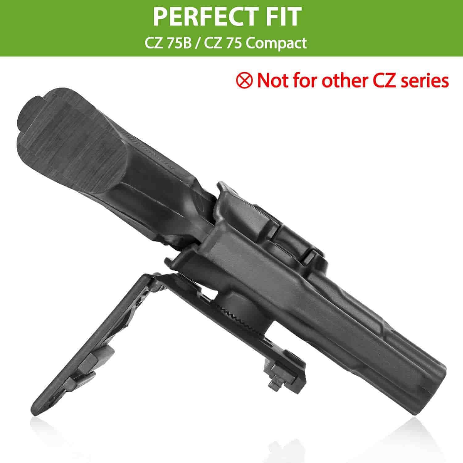 CZ 75B Polymer OWB Belt Holster OWB Paddle Holster Fit CZ 75 B Only Not for Other CZ Series Outside Waistband Carry Holster | Gun & Flower - Polymerholster