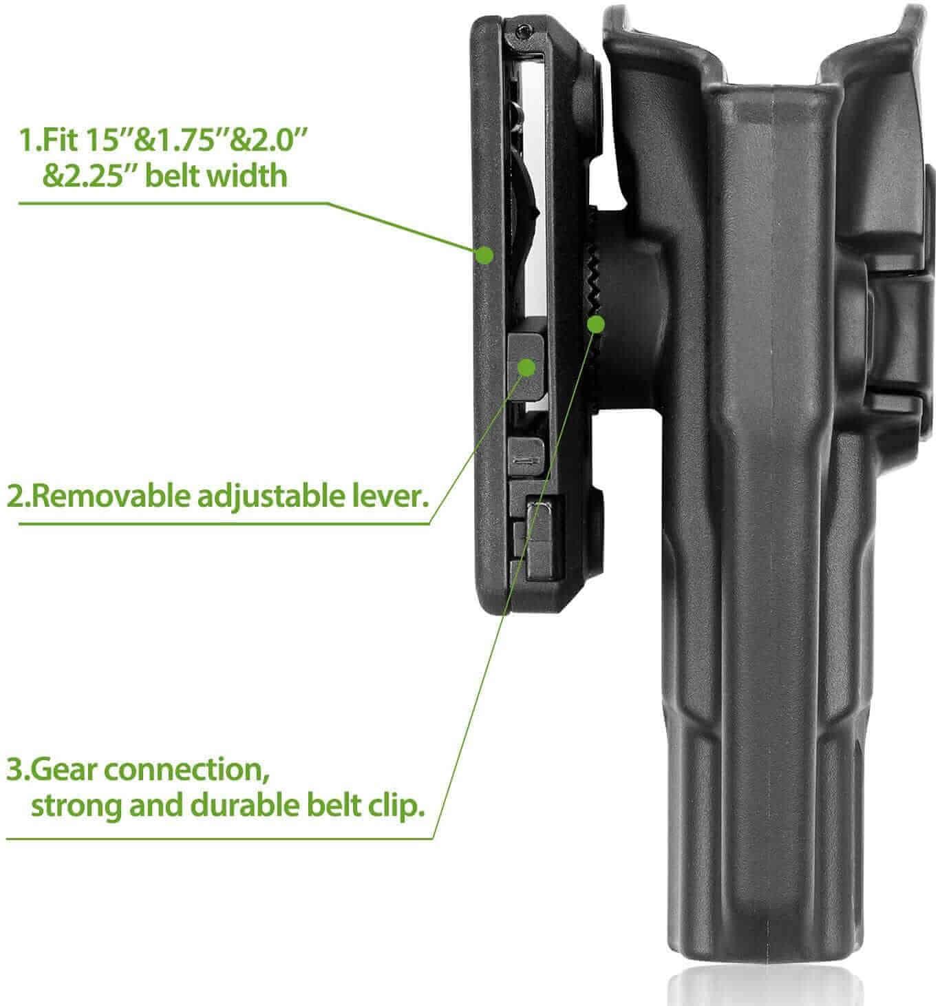 CZ 75B Polymer OWB Belt Holster OWB Paddle Holster Fit CZ 75 B Only Not for Other CZ Series Outside Waistband Carry Holster | Gun & Flower - Polymerholster