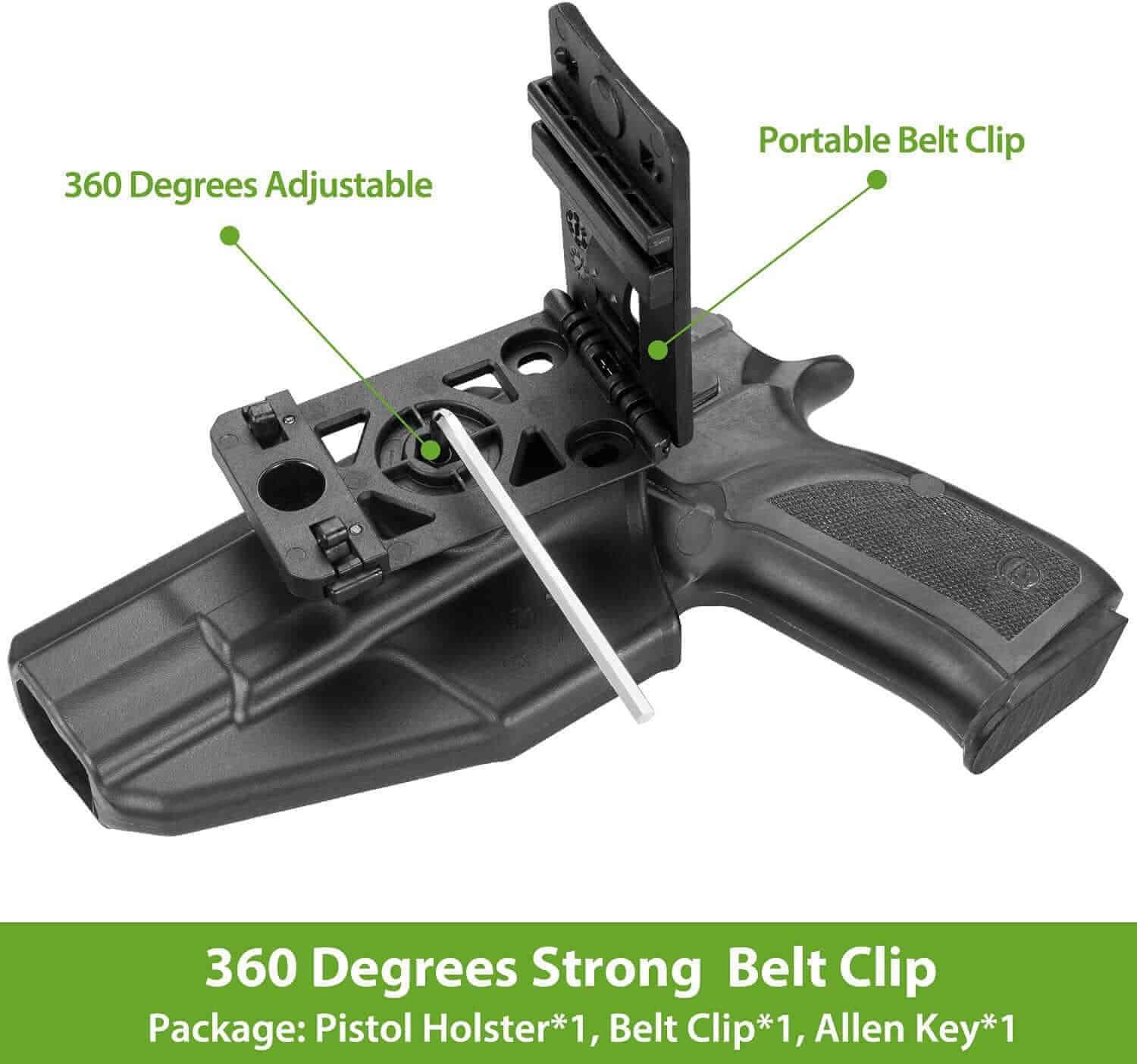 CZ 75B Polymer OWB Belt Holster OWB Paddle Holster Fit CZ 75 B Only Not for Other CZ Series Outside Waistband Carry Holster | Gun & Flower - Polymerholster