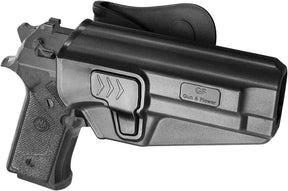 Beretta 92FS / M9 Polymer Open Carry OWB Paddle Holster Level II Retention Index finger release , Right Hand | Gun & Flower