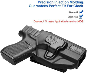 Glock 43/43X Polymer OWB Holster Adjustable Belt Clip| Gun & Flower