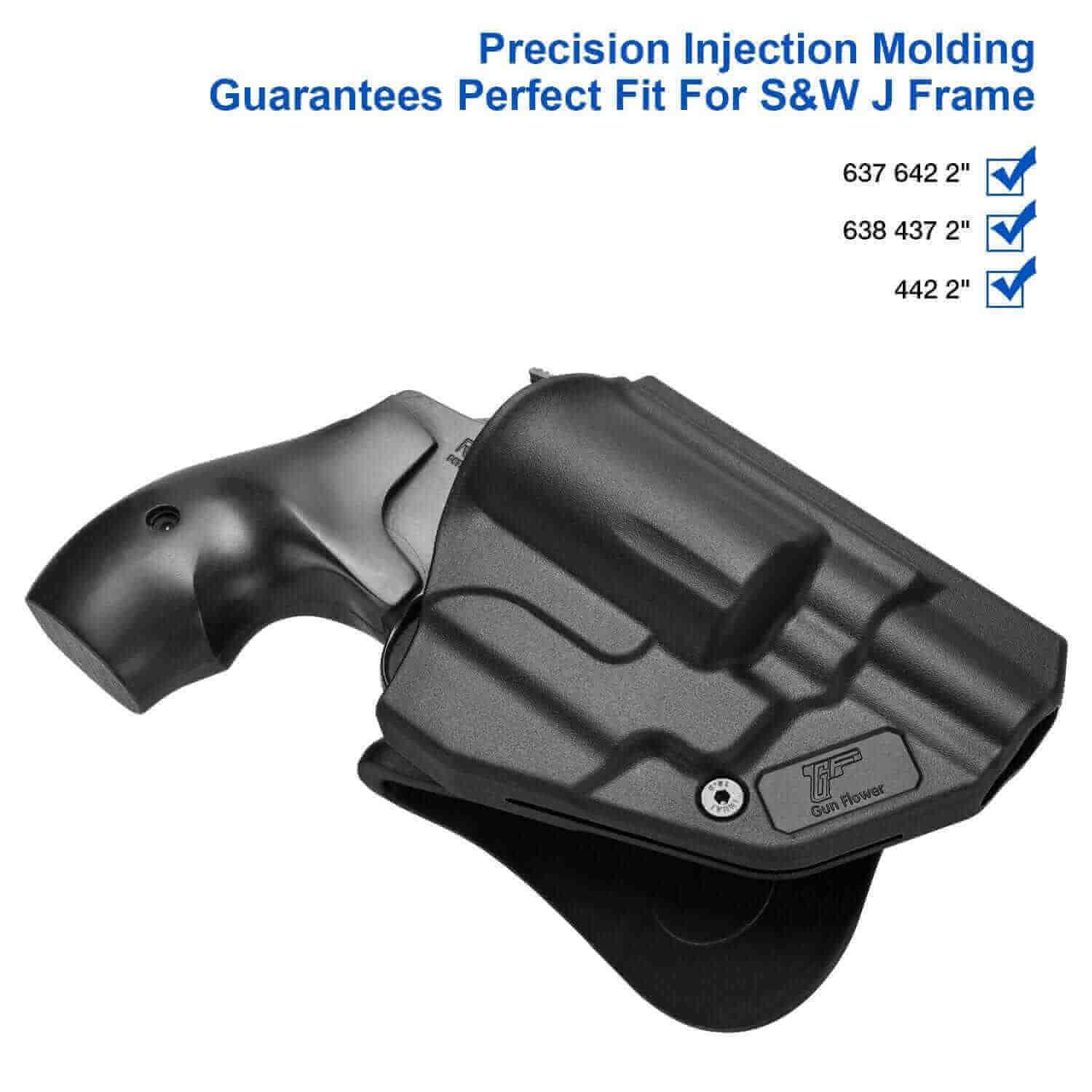 Smith & Wesson J Frame 637 642 638 437 442 2" Fast Draw Paddle Holster | Gun & Flower - Polymerholster