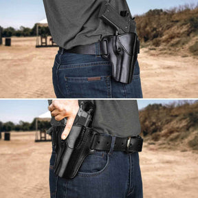 1911 Leather Holster Premium Leather Handmade OWB Holster No Rail Pistol Concealed Carry , Right Hand | Gun & Flower