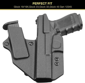 Sidecar Kydex Gun Holster Magazine Pouch for Glock 17 Gen3-5 G17 Gen4 MOS G17 Gen5 MOS G19 Gen3-5 G19 Gen4 MOS G19 Gen5 MOS G21 gen5 Glock 26 Gen3-5 G34 G19X G34 Gen5 G44 G45 MOS 9mm | Gun & Flower