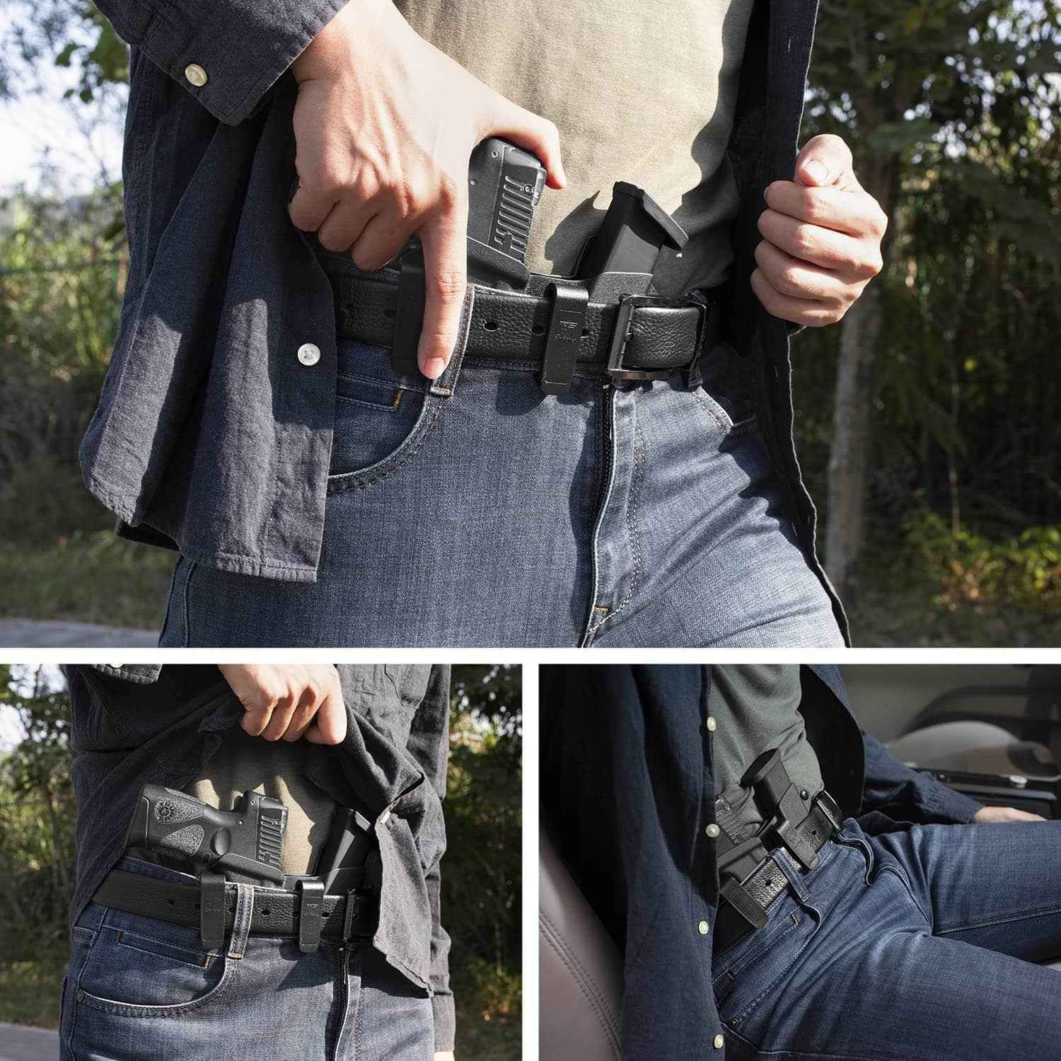 Sidecar Kydex Gun Holster Magazine Pouch for Glock 17 Gen3-5 G17 Gen4 MOS G17 Gen5 MOS G19 Gen3-5 G19 Gen4 MOS G19 Gen5 MOS G21 gen5 Glock 26 Gen3-5 G34 G19X G34 Gen5 G44 G45 MOS 9mm | Gun & Flower