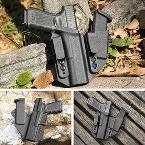 Sidecar Kydex Gun Holster Magazine Pouch for Glock 17 Gen3-5 G17 Gen4 MOS G17 Gen5 MOS G19 Gen3-5 G19 Gen4 MOS G19 Gen5 MOS G21 gen5 Glock 26 Gen3-5 G34 G19X G34 Gen5 G44 G45 MOS 9mm | Gun & Flower