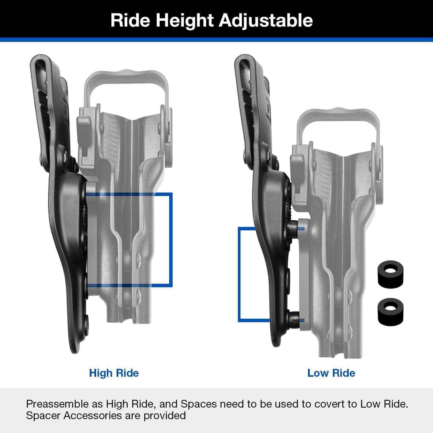 Kydex Level II Holster Compatible with Glock 17 Gen3-5 G19 Gen3-5 G26 Gen3-5 G34 G19X G34 Gen5 G44 G45 MOS  | Gun & Flower - Gunflowerholsters