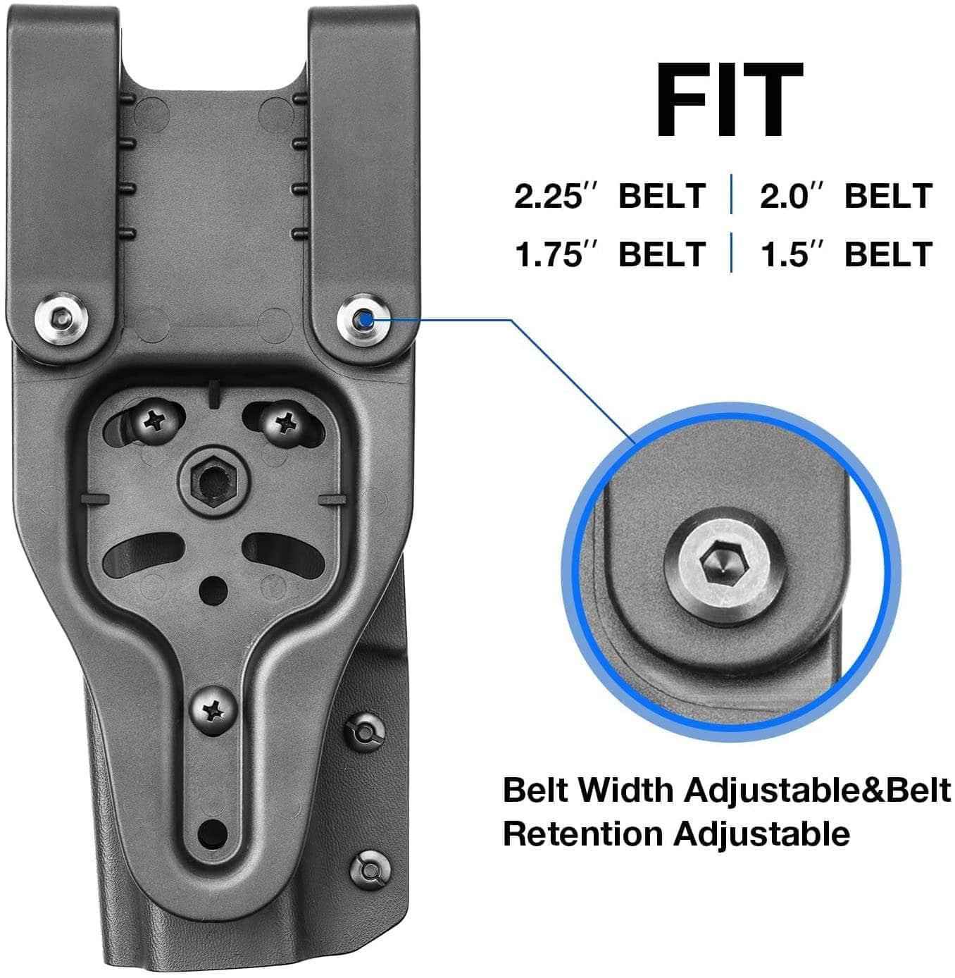 Kydex Level II Holster Compatible with Glock 17 Gen3-5 G19 Gen3-5 G26 Gen3-5 G34 G19X G34 Gen5 G44 G45 MOS  | Gun & Flower - Gunflowerholsters