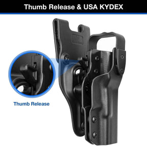 Kydex Level II Holster Compatible with Glock 17 Gen3-5 G19 Gen3-5 G26 Gen3-5 G34 G19X G34 Gen5 G44 G45 MOS  | Gun & Flower - Gunflowerholsters