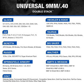 Universal Frosted Clear Double Magazine Pouch 9mm .40 Double Stack Mag Holder Mag Holster with 1.5''-2'' Belt Clip | Gun & Flower