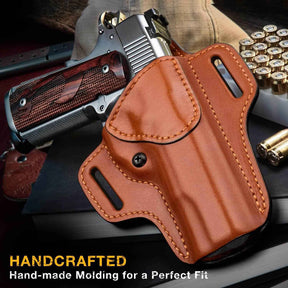 1911 Genuine Leather Handmade OWB Holster Open Carry Fits All 1911 with 5" Barrel No Rail Pistol, Right Hand | Gun & Flower